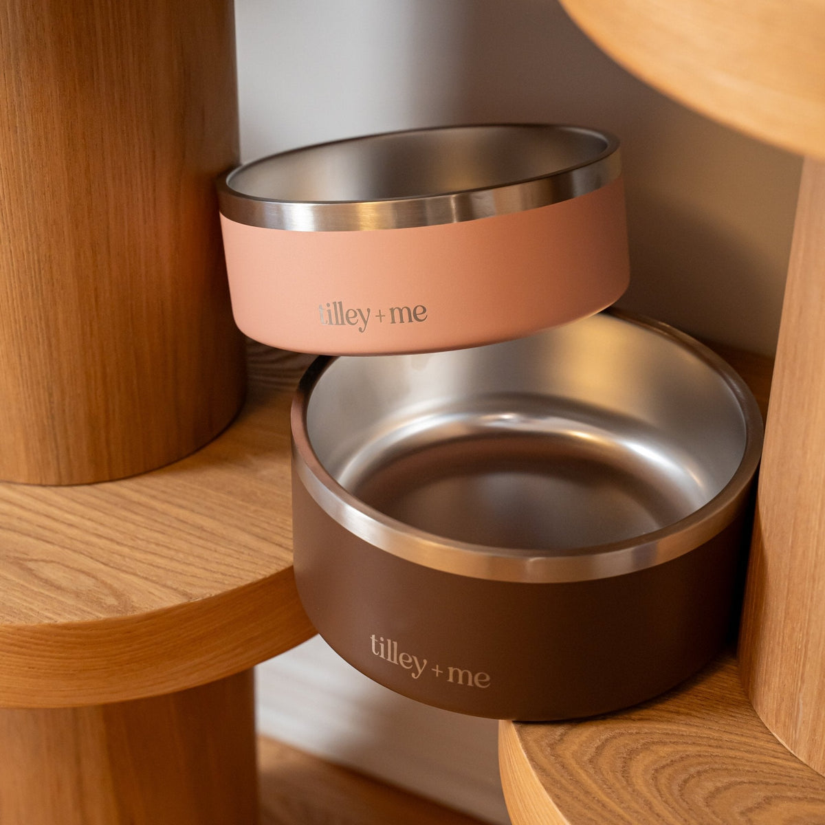 Tilley + Me Stainless Steel Pet Bowl – Non-Slip, Durable & Dishwasher Safe | 32oz and 64oz