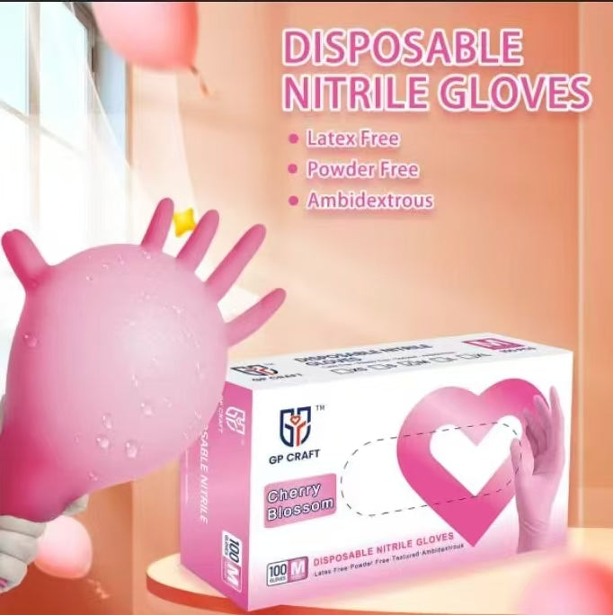 4mil Black and 3.5mil Pink Disposable Exam Nitrile Gloves — 1,000pcs per Case