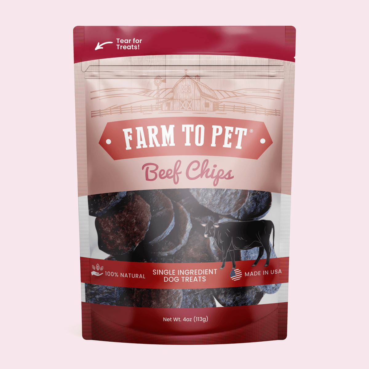 Beef Chips Dog Treats | Single-Ingredient Healthy Treats for Dogs