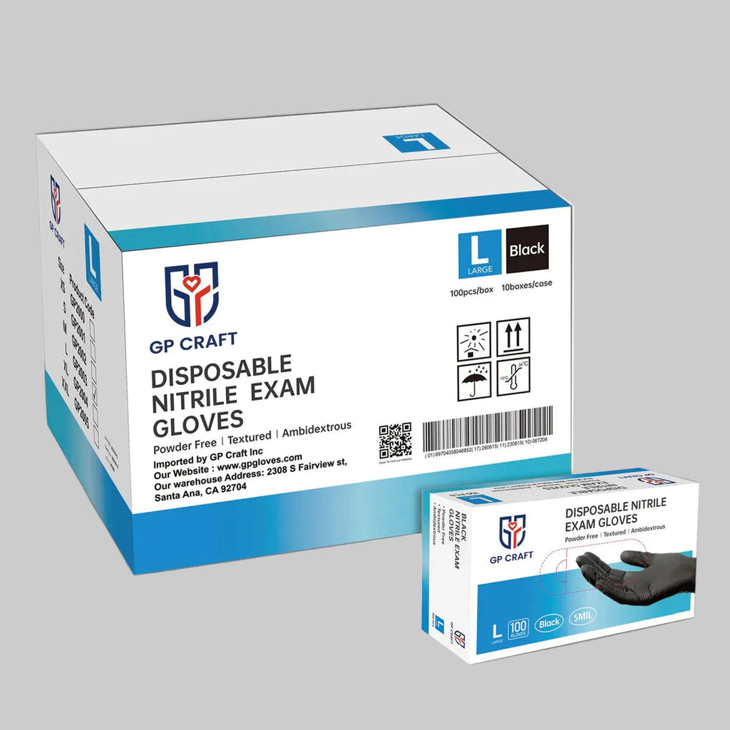 4mil Black and 3.5mil Pink Disposable Exam Nitrile Gloves — 1,000pcs per Case