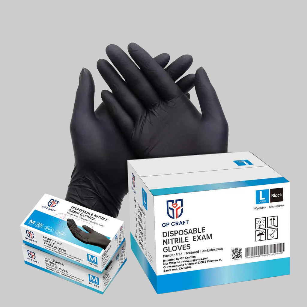 4mil Black and 3.5mil Pink Disposable Exam Nitrile Gloves — 1,000pcs per Case