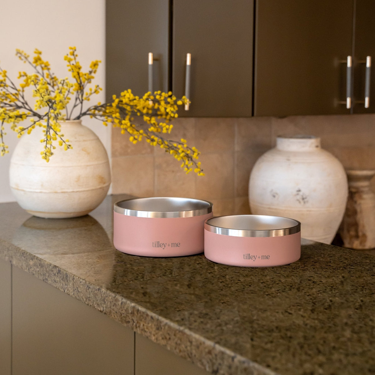 Tilley + Me Stainless Steel Pet Bowl – Non-Slip, Durable & Dishwasher Safe | 32oz and 64oz