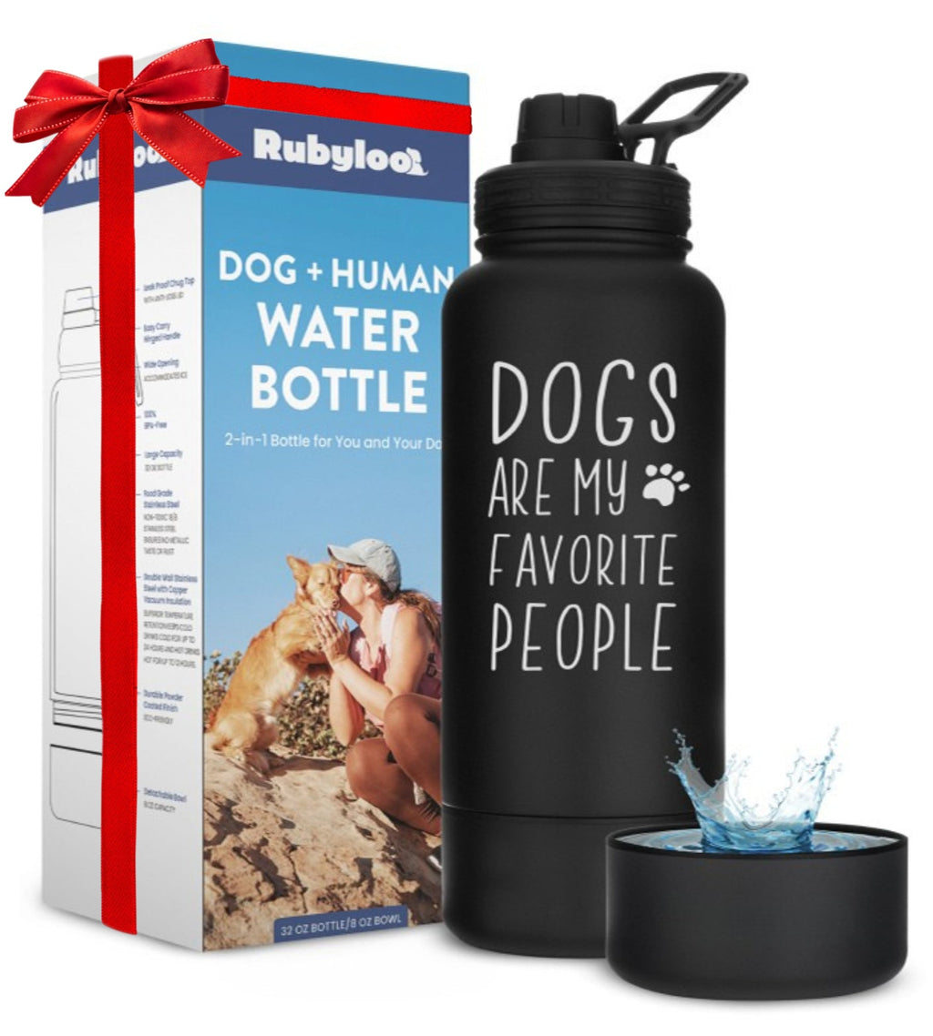 Dog + Human Water Bottle with Detachable Dog Bowl