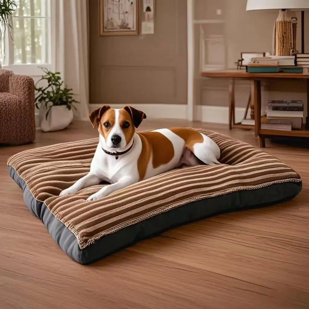 Large Dog Mat Corduroy Pillow Bed – Thicken Washable Sofa Pad for Medium & Large Dogs, 6 Colors & 3 Sizes