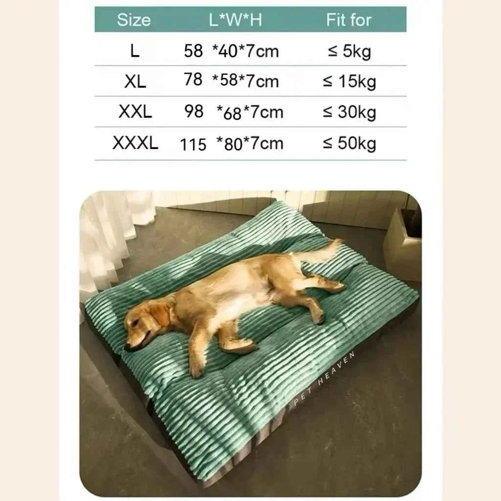 Large Dog Mat Corduroy Pillow Bed – Thicken Washable Sofa Pad for Medium & Large Dogs, 6 Colors & 3 Sizes