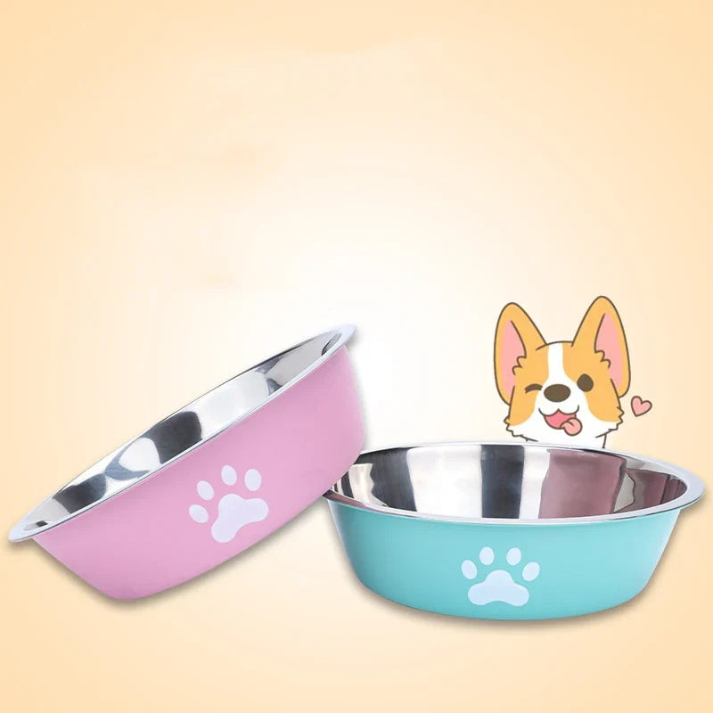 Stainless Steel Dog Pet Feeding Bowl Anti Slip Base