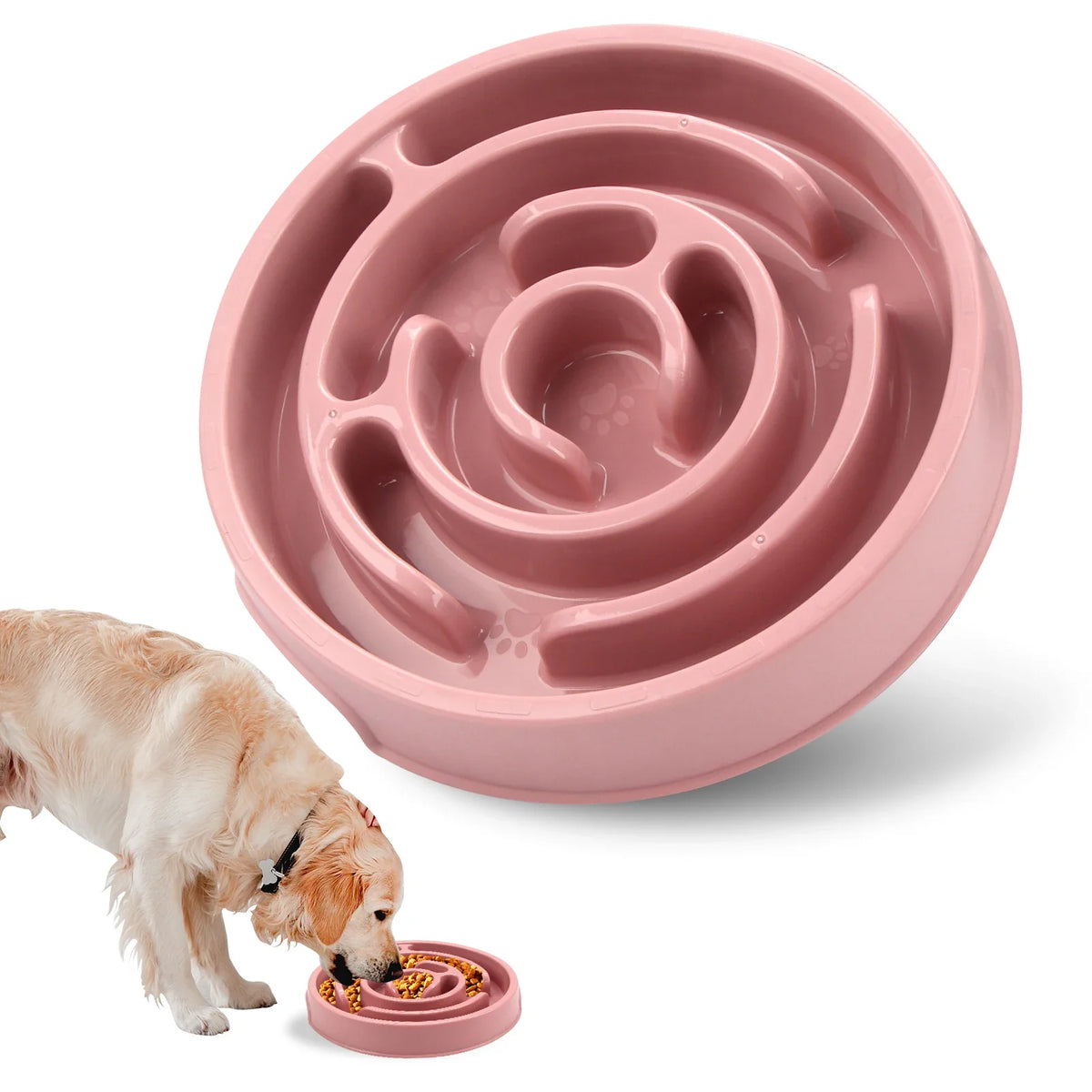 Pet Dog Slow Feeder Bowl Fun Non Slip Anti-Gulping Slower Food Feeding Dishes Eco Dog Bowl for Small Medium Large Dogs Puppy